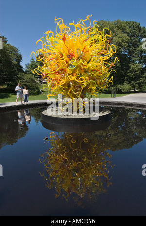 'The Sun' glass sculpture by Dale Chihuly at the New York Botanical Garden in the Bronx during the summer of 2006 Stock Photo