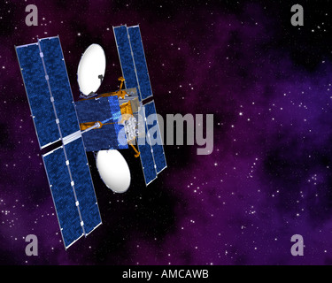 Comunication Satellite In Outer Space Stock Photo