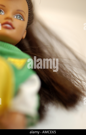 A close-up view of a Barbie Doll. Stock Photo