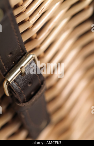 wicker food hamper Stock Photo