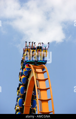 Upsidedown Roller Coaster Ride Stock Photo Alamy