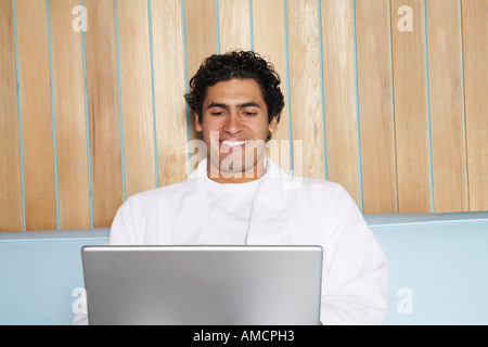 Man With Laptop Computer Stock Photo