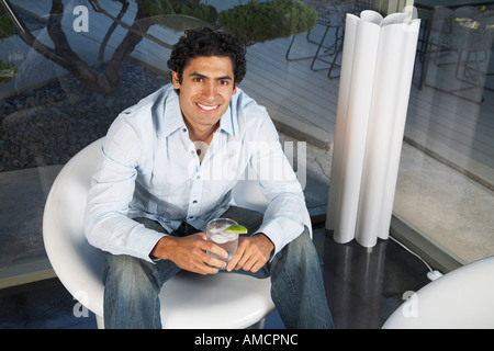 Portrait Of A Man With A Drink Stock Photo