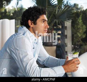 A Man With A Drink Stock Photo