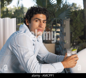 Portrait Of A Man With A Drink Stock Photo