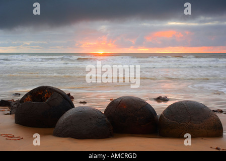 Moeraki Boulders, Moeraki, Otago, South Island, New Zealand Stock Photo