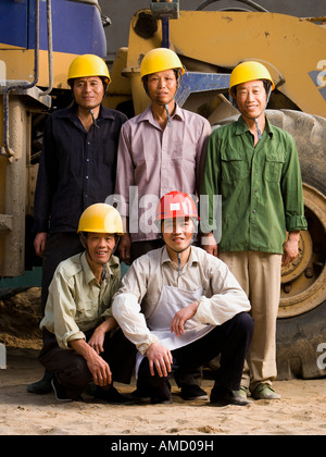 Portrait of five construction workers outdoors Stock Photo