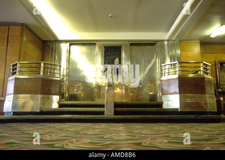 Doors to the haunted swimming pools on board the Queen Mary ocean liner Stock Photo