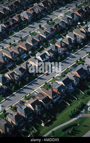 Aerial View of Residential Area, Brampton, Ontario, Canada Stock Photo