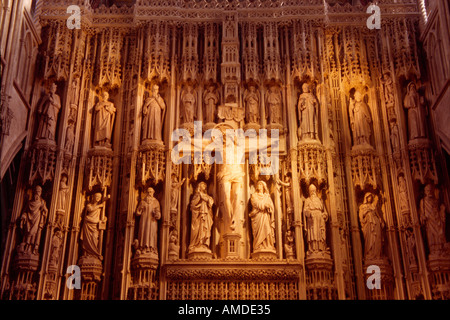 The High Altar Screen - St Albans Abbey - Hertfordshire Stock Photo