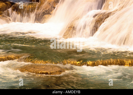 Close-Up of Waterfall, Agua Azul, Agua Azul National Park, Chiapas, Mexico Stock Photo