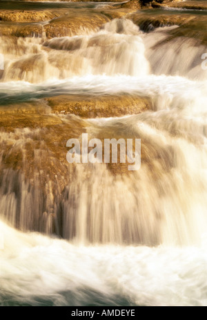 Close-Up of Waterfall, Agua Azul, Agua Azul National Park, Chiapas, Mexico Stock Photo