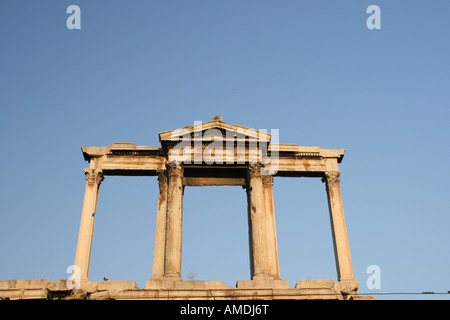 detail from the uper side of hadrians arch landmarks of athens greece Stock Photo