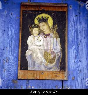 fine arts, religous art, Virgin Mary with child, painting at the 'Bavaria Beech', Altmannstein, Upper Bavaria, , Artist's Copyright has not to be cleared Stock Photo