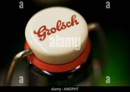 Grolsch bottle top Royal Grolsch N V is subject to a takeover bid by SAB Miller Stock Photo