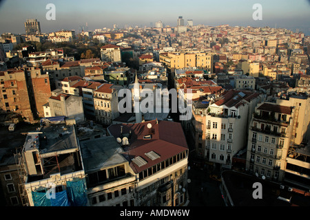 Istanbul city view looking from Galata through to Taksim, Istanbul Stock Photo