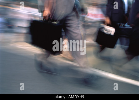 Blurred View of Business People Walking Stock Photo