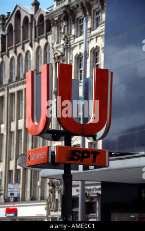 orange underground sign St Enochs square Glasgow Scotland Europe Stock Photo