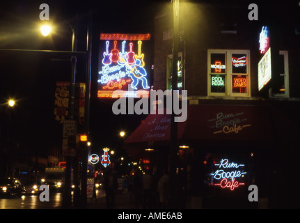 Rum Boogie Cafe and Bar at night Beale Street Memphis Tenn USA Stock Photo