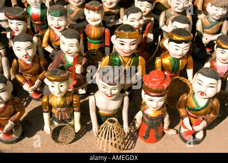 Water puppets in gift shop at Van Mieu Temple of Literature in Hanoi Stock Photo
