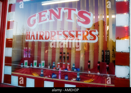 Old fashioned Gents Hairdressers shop Stock Photo