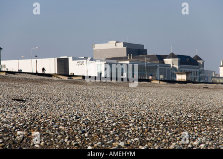 Venue Cymru centre and the beach and promenade at Llandudno, North Wales, United Kingdom Stock Photo