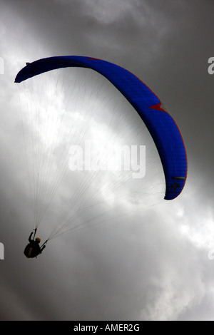Hang gliding from Bald Hill south of Sydney Australia Stock Photo