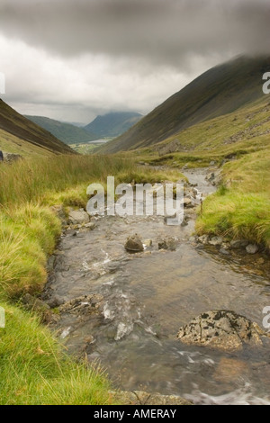 River running over the Kirkstone Pass in Englands Lake District Stock Photo