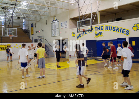 High school gym class is for learning and exercise Stock Photo