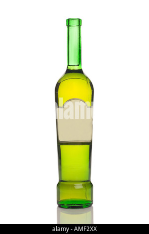 Unlabeled wine bottle against white background Stock Photo