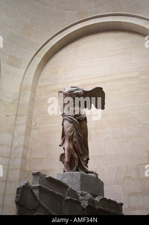 The Winged Victory of Samothrace, also called the Nike of Samothrace statue in Louvre Paris Stock Photo