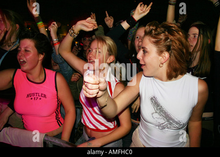 teenage girls at rock concert Stock Photo