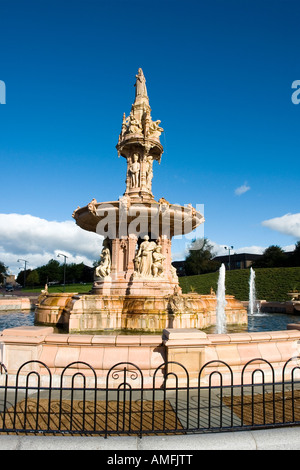 the largest terracotta fountain in the world the Doulton Fountain Peoples Palace Glasgow Green Scotland Europe Stock Photo