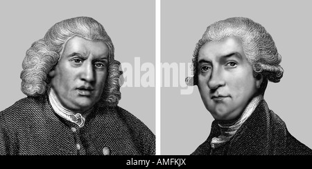 Samuel Johnson 1709 1784 English Writer James Boswell 1740 1795 Scottish Writer Stock Photo