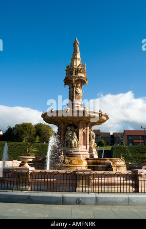 restored terracotta Doulton Fountain Peoples Palace Glasgow Green Scotland Europe Stock Photo