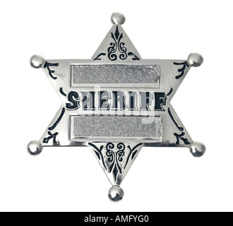 Silver Sheriff Badge Stock Photo