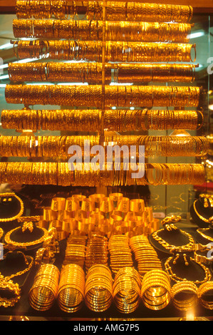 Türkei, Istanbul, Bazaar, Goldschmuck in Auslage, Juwelier Stock Photo ...