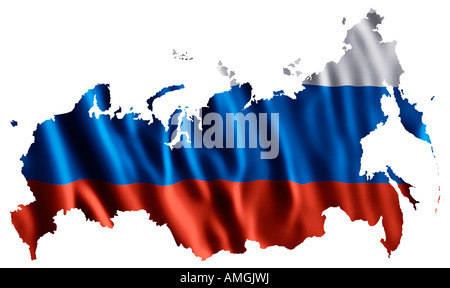 Russia Map with Russian Flag | Art Print