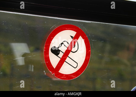 No smoking sticker on window Stock Photo