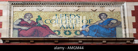 Mosaic at Leeds College of Art and Design Vernon Street Building Leeds West Yorkshire England Stock Photo