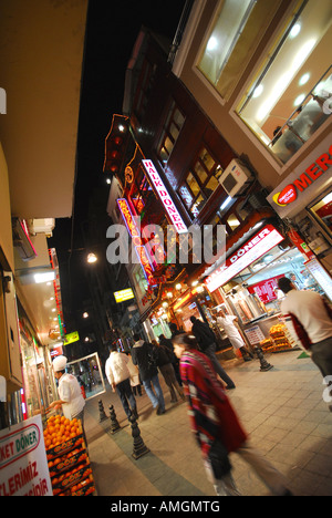 ISTANBUL, TURKEY. Kebab restaurants and takeaways on a side street off Istiklal Caddesi in Beyoglu district. 2007. Stock Photo