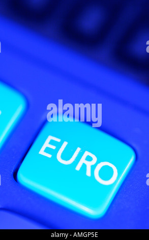 Close up of Euro currency key on calculator Stock Photo