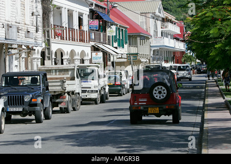 St Barths Gustavia with buildings along main street Rue de la Republique  Stock Photo - Alamy