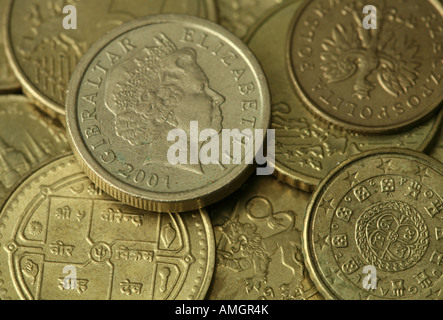 Golden coins texture Stock Photo