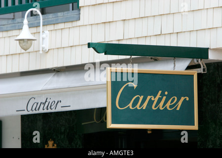 Cartier boutique sign Gustavia St Barts Stock Photo
