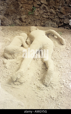 Victims of 79AD Vesuvius eruption, Pompeii archaeological site, Pompeii, near Naples, Campania, Italy Stock Photo