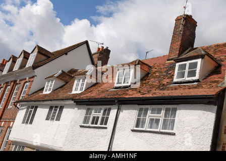 Windows roofs and chimneys Stock Photo