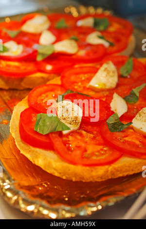 Display of Bruschetta, Central Market, Florence, Italy Stock Photo
