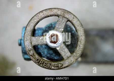 Handle on a water spigot Stock Photo