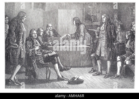 1710 meeting royal society crane court London City capital England English Britain British UK United Kingdom GB royal Greater Gr Stock Photo